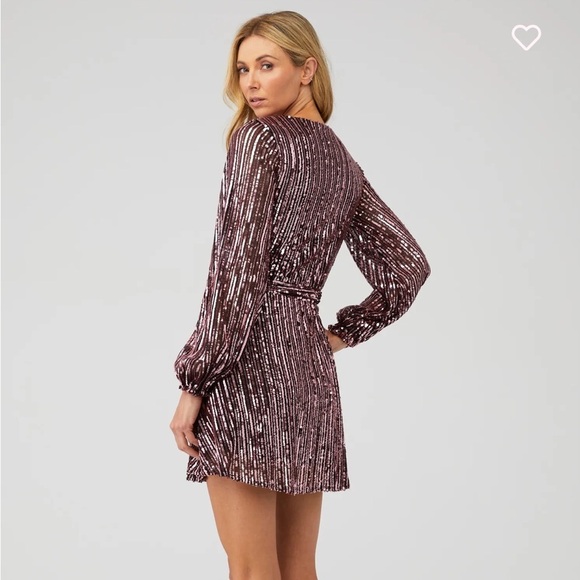 BARDOT - STRIPE SEQUIN BELLISSA DRESS women’s size medium - Picture 6 of 9